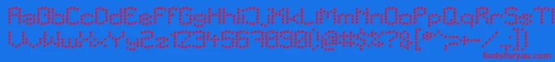 Lbcdots Font – Red Fonts on Blue Background