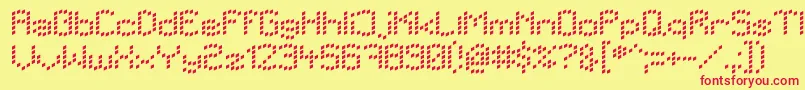 Lbcdots Font – Red Fonts on Yellow Background