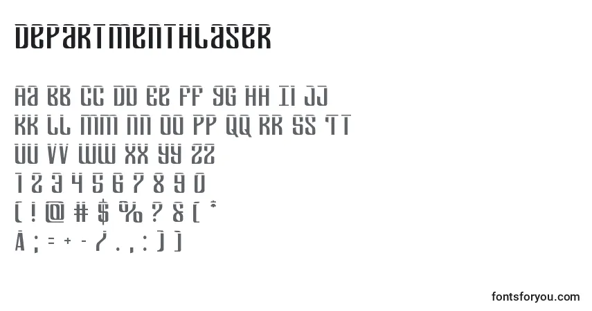 A fonte Departmenthlaser – alfabeto, números, caracteres especiais