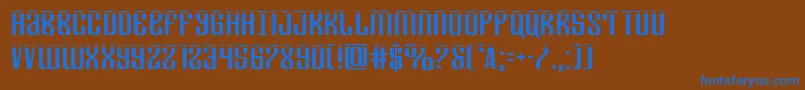 フォントDepartmenthlaser – 茶色の背景に青い文字