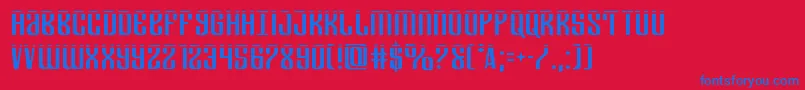 フォントDepartmenthlaser – 赤い背景に青い文字