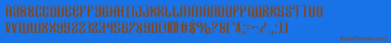 Departmenthlaser Font – Brown Fonts on Blue Background