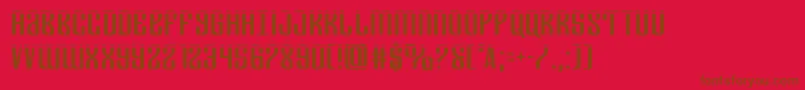 Czcionka Departmenthlaser – brązowe czcionki na czerwonym tle