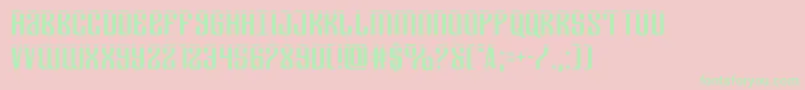 フォントDepartmenthlaser – ピンクの背景に緑の文字