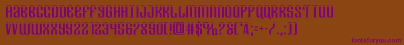 Departmenthlaser-fontti – violetit fontit ruskealla taustalla