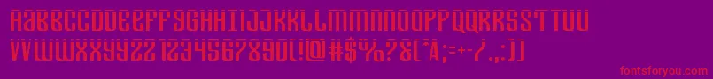 Departmenthlaser-Schriftart – Rote Schriften auf violettem Hintergrund