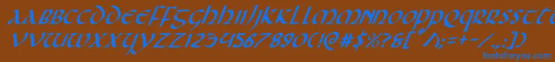 Шрифт Foucaulti – синие шрифты на коричневом фоне