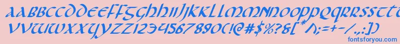 Foucaulti Font – Blue Fonts on Pink Background