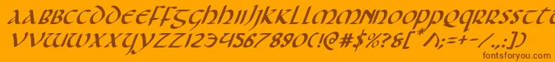 Foucaulti Font – Brown Fonts on Orange Background