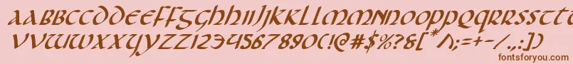 Foucaulti Font – Brown Fonts on Pink Background
