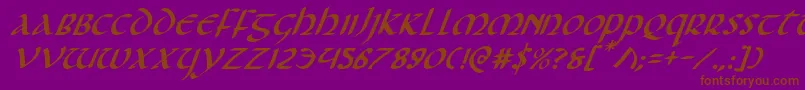 Foucaulti Font – Brown Fonts on Purple Background