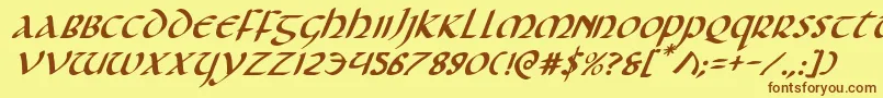 Foucaulti Font – Brown Fonts on Yellow Background
