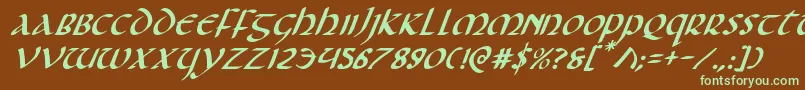 Foucaulti Font – Green Fonts on Brown Background