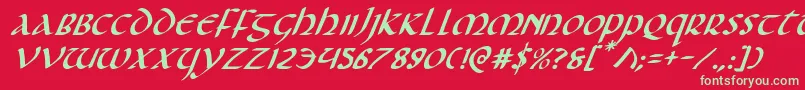 Foucaulti Font – Green Fonts on Red Background
