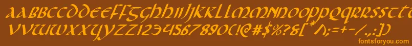 Foucaulti Font – Orange Fonts on Brown Background