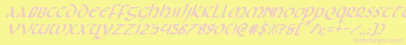 Foucaulti Font – Pink Fonts on Yellow Background