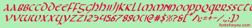 Foucaulti Font – Red Fonts on Green Background