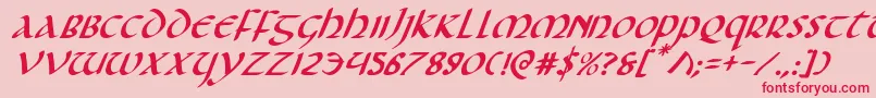 Foucaulti-Schriftart – Rote Schriften auf rosa Hintergrund