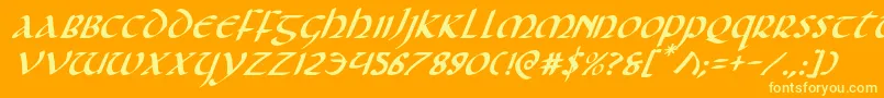 Foucaulti Font – Yellow Fonts on Orange Background
