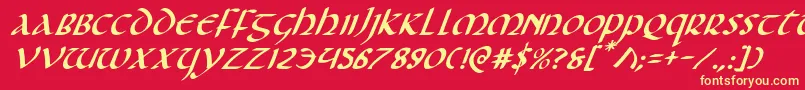 Foucaulti Font – Yellow Fonts on Red Background