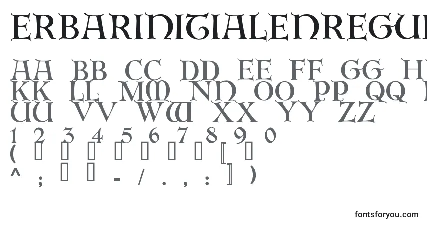 Schriftart ErbarinitialenRegular – Alphabet, Zahlen, spezielle Symbole