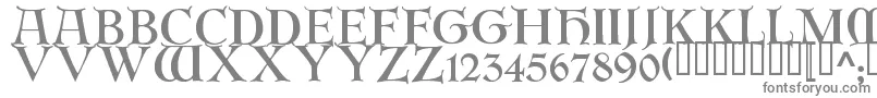 ErbarinitialenRegular-fontti – harmaat kirjasimet valkoisella taustalla
