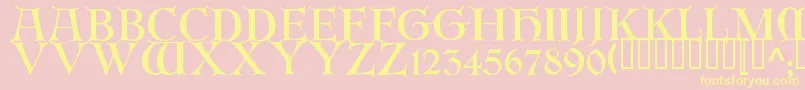 ErbarinitialenRegular-Schriftart – Gelbe Schriften auf rosa Hintergrund