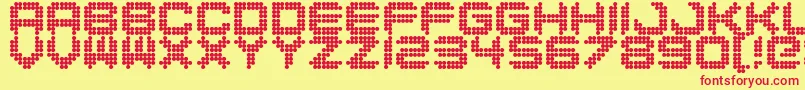 Dancefloor Font – Red Fonts on Yellow Background