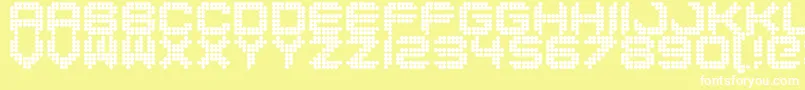 Dancefloor Font – White Fonts on Yellow Background