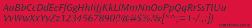フォントOceansansstdBooksemiextita – 赤い背景に黒い文字