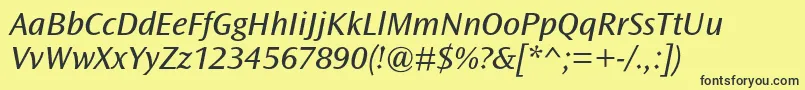 OceansansstdBooksemiextita Font – Black Fonts on Yellow Background