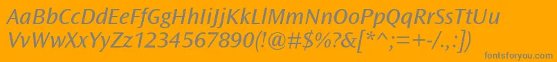 OceansansstdBooksemiextita-Schriftart – Graue Schriften auf orangefarbenem Hintergrund