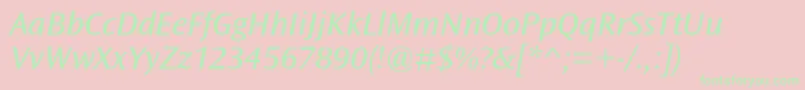 OceansansstdBooksemiextita Font – Green Fonts on Pink Background