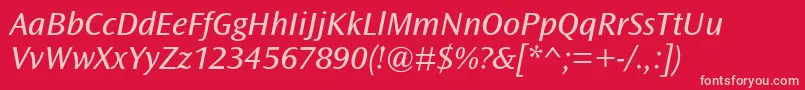 OceansansstdBooksemiextita Font – Pink Fonts on Red Background