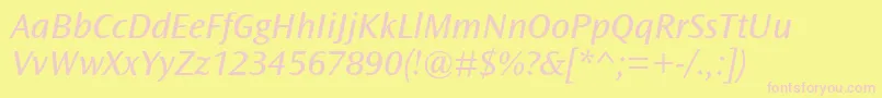 OceansansstdBooksemiextita Font – Pink Fonts on Yellow Background