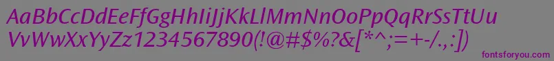 OceansansstdBooksemiextita Font – Purple Fonts on Gray Background