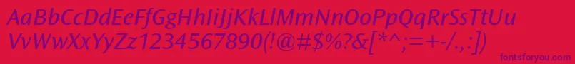 OceansansstdBooksemiextita Font – Purple Fonts on Red Background