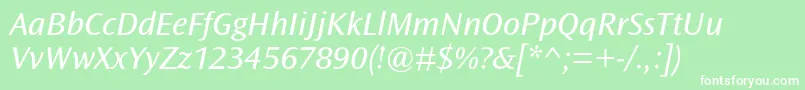 OceansansstdBooksemiextita Font – White Fonts on Green Background