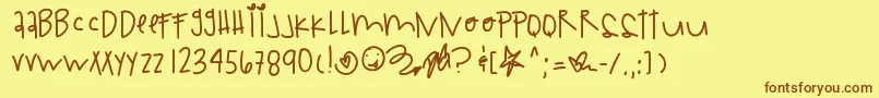 Tigerdreams Font – Brown Fonts on Yellow Background