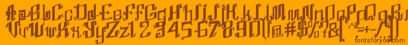 AbhinayaRegular Font – Brown Fonts on Orange Background