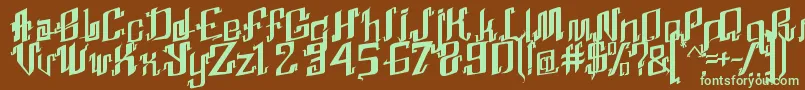 AbhinayaRegular Font – Green Fonts on Brown Background