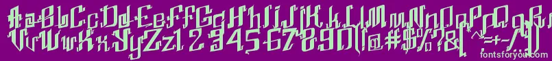 AbhinayaRegular Font – Green Fonts on Purple Background