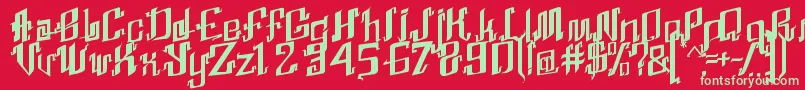 AbhinayaRegular Font – Green Fonts on Red Background