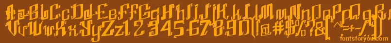 AbhinayaRegular Font – Orange Fonts on Brown Background