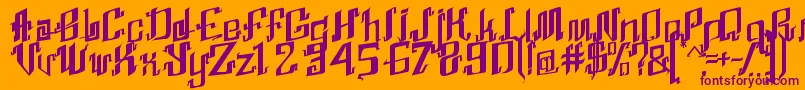 AbhinayaRegular Font – Purple Fonts on Orange Background