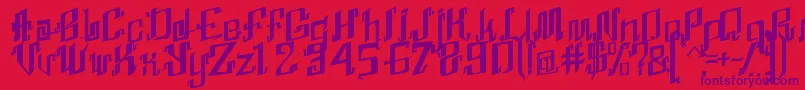 AbhinayaRegular Font – Purple Fonts on Red Background