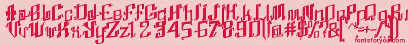 AbhinayaRegular Font – Red Fonts on Pink Background