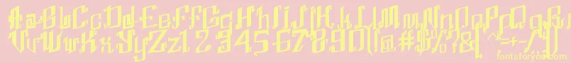 AbhinayaRegular Font – Yellow Fonts on Pink Background