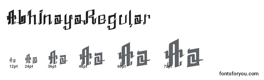 AbhinayaRegular Font Sizes