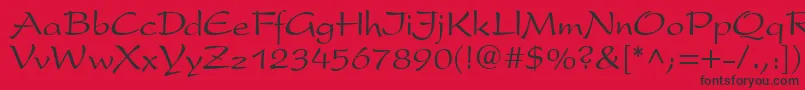 フォントP820ScriptRegular – 赤い背景に黒い文字